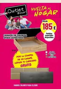 Outlet Hogar Canapé de madera gran capacidad oferta