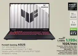 El Corte Inglés ASUS Portátil Gaming oferta