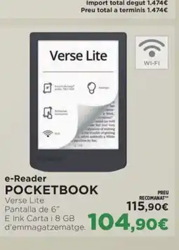El Corte Inglés POCKETBOOK e-Reader oferta