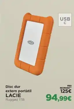 El Corte Inglés LACIE Disc dur extern portàtil oferta