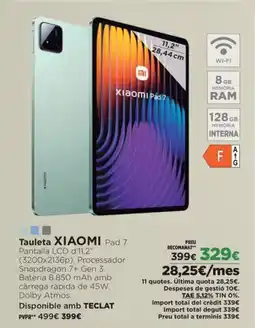 El Corte Inglés XIAOMI Tauleta oferta