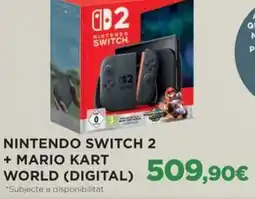 El Corte Inglés Nintendo switch 2 + mario kart world oferta