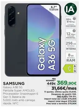El Corte Inglés SAMSUNG Galaxy A36 5G oferta