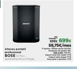 El Corte Inglés BOSE Altaveu portàtil professional oferta