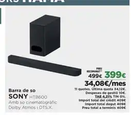 El Corte Inglés SONY Barre de son oferta