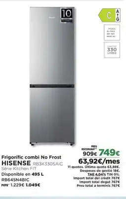 El Corte Inglés HISENSE Frigorífic combi No Frost oferta