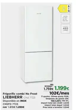 El Corte Inglés LIEBHERR Frigorífic combi No Frost oferta