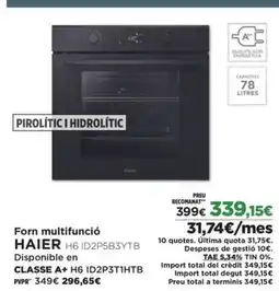 El Corte Inglés HAIER Forn multifunció oferta