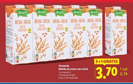 Lidl VEMONDO Bebida de avena con calcio oferta
