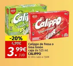 Maskom Supermercados CALIPPO de fresa o lima limón oferta