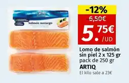 Maskom Supermercados ARTIQ Lomo de salmón sin piel oferta