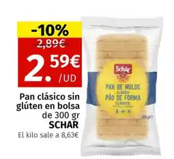 Maskom Supermercados SCHAR Pan clásico sin glúten en bolsa oferta