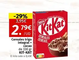 Maskom Supermercados KIT-KAT Cereales trigo integral + cacao oferta