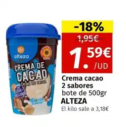 Maskom Supermercados ALTEZA Crema cacao 2 sabores oferta