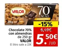 Maskom Supermercados VALOR Chocolate 70% con almendras oferta