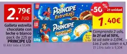 Maskom Supermercados PRINCIPE LU Galleta estrella chocolate con leche o blanco oferta