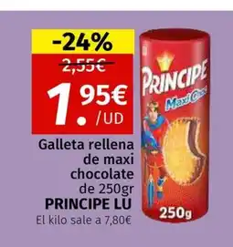 Maskom Supermercados PRINCIPE LU Galleta rellena de maxi chocolate oferta