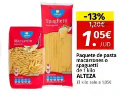 Maskom Supermercados ALTEZA Paquete de pasta macarrones o spaguetti oferta