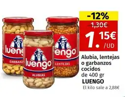 Maskom Supermercados LUENGO Alubia, lentejas o garbanzos cocidos oferta