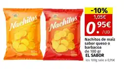 Maskom Supermercados EL SABOR Nachitos de maíz sabor queso o barbacoa oferta