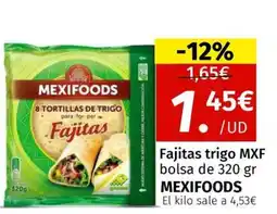 Maskom Supermercados MEXIFOODS Fajitas trigo MXF oferta