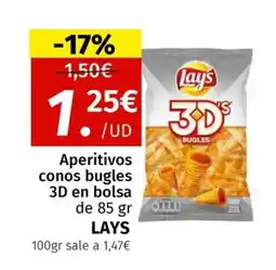 Maskom Supermercados LAY'S Aperitivos conos bugles 3D en bolsa oferta