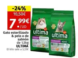 Maskom Supermercados ULTIMA Gato esterilizado ultima & pelo o de salmón oferta