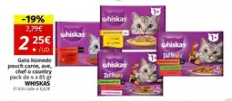 Maskom Supermercados WHISKAS Gato húmedo pouch carne, ave, chef o country oferta
