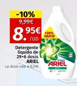 Maskom Supermercados ARIEL Detergente líquido de 29+6 dosis oferta