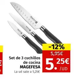 Maskom Supermercados MAGEFESA Set de 3 cuchillos de cocina oferta