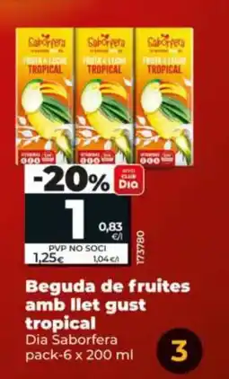 Dia Beguda de fruites amb llet gust tropical oferta