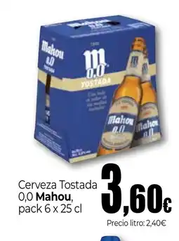 Unide Supermercados MAHOU Cerveza Tostada 0,0 oferta