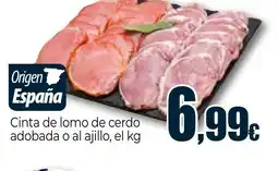 Unide Supermercados Cinta de lomo de cerdo adobada o al ajillo oferta