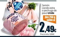 Unide Supermercados UNIDE Jamón cocido extra o pechuga de pavo oferta