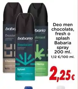 Proxi BABARIA Deo men chocolate fresh o splash oferta