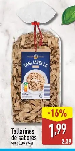 ALDI Tallarines de sabores oferta