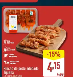 ALDI Pincho de pollo adobado Tijuana oferta
