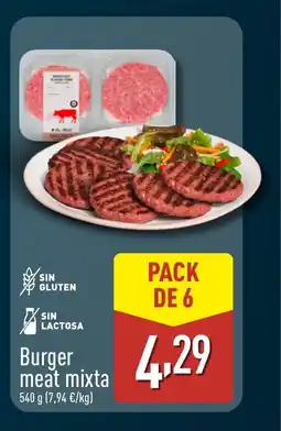ALDI Burger meat mixta oferta