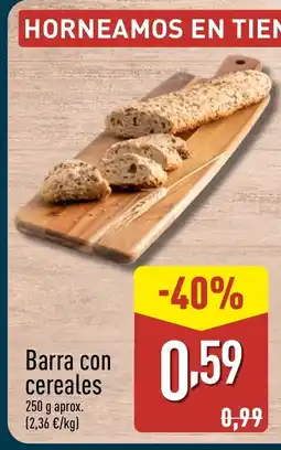 ALDI Barra con cereales oferta