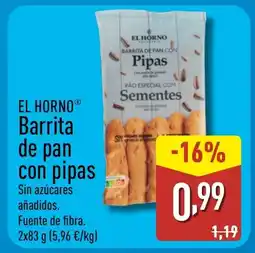 ALDI EL HORNO Barrita de pan con pipas oferta