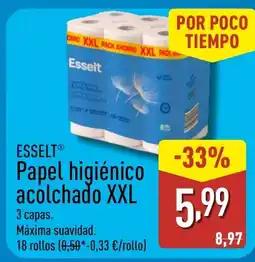 ALDI ESSELT Papel higiénico acolchado XXL oferta