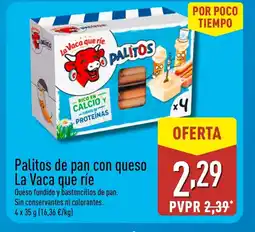 ALDI LA VACA QUE RIE Palitos de pan con queso oferta