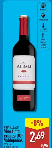 ALDI VIÑA ALBALI Vino tinto crianza DOP Valdepeñas oferta