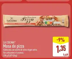 ALDI LA COCINA Masa de pizza oferta