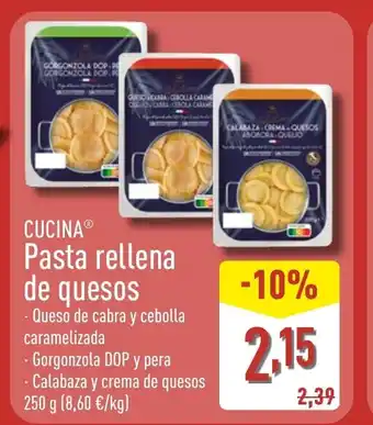 ALDI CUCINA Pasta rellena de quesos oferta