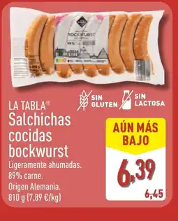 ALDI LA TABLA Salchichas cocidas bockwurst oferta