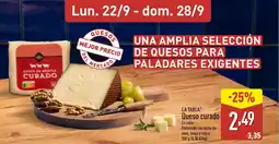 ALDI LA TABLA Queso curado oferta
