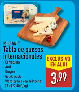 ALDI MILSANI Tabla de quesos internacionales oferta