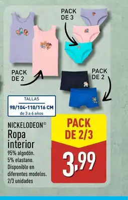 ALDI NICKELODEON Ropa interior oferta