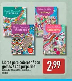 ALDI Libros para colorear / con gemas con purpurina oferta